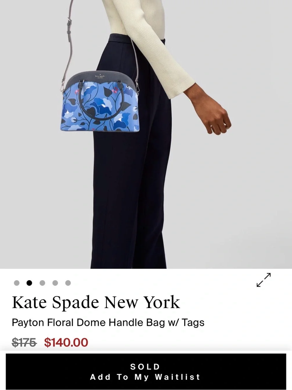 Kate Spade Blue Payton Medium Dome Satchel EUC approx 9.45